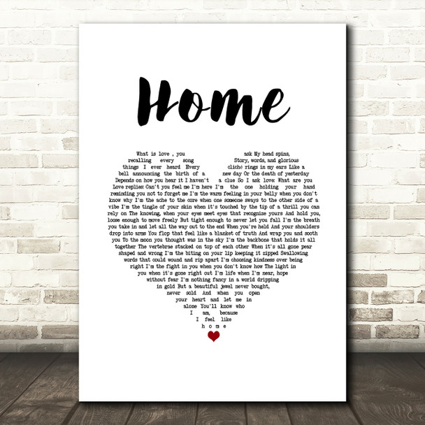 Imelda May Home White Heart Song Lyric Music Art Print