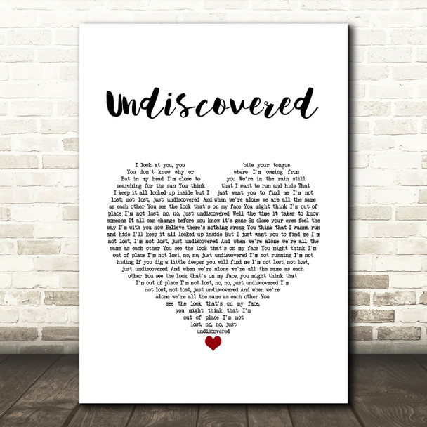James Morrison Undiscovered White Heart Song Lyric Music Art Print