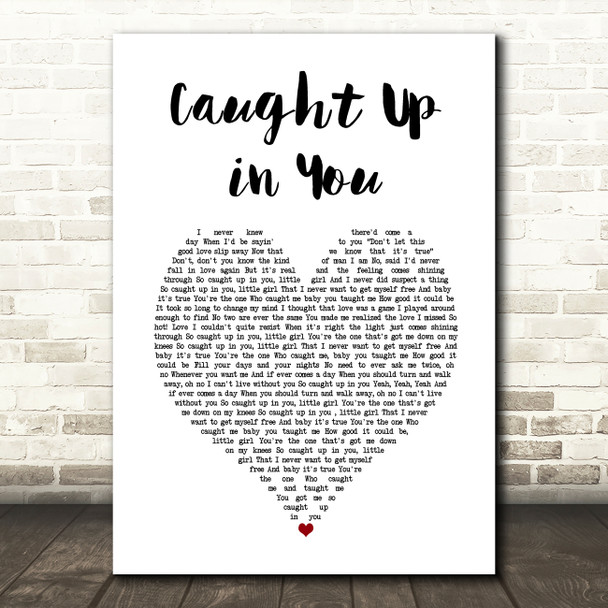 38 Special Caught Up in You White Heart Song Lyric Music Art Print