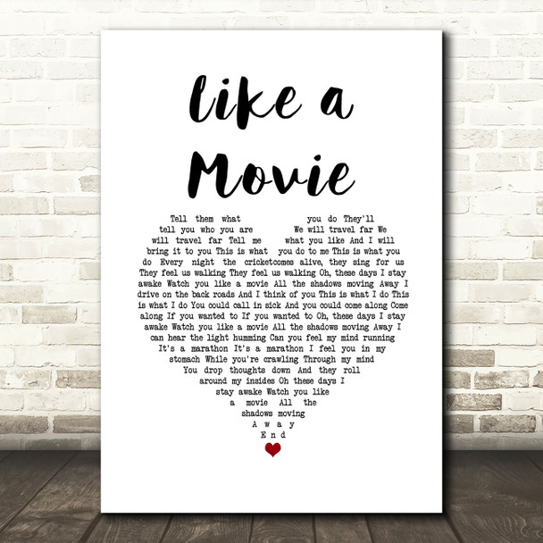 Nicole Reynolds Like a Movie White Heart Song Lyric Music Art Print