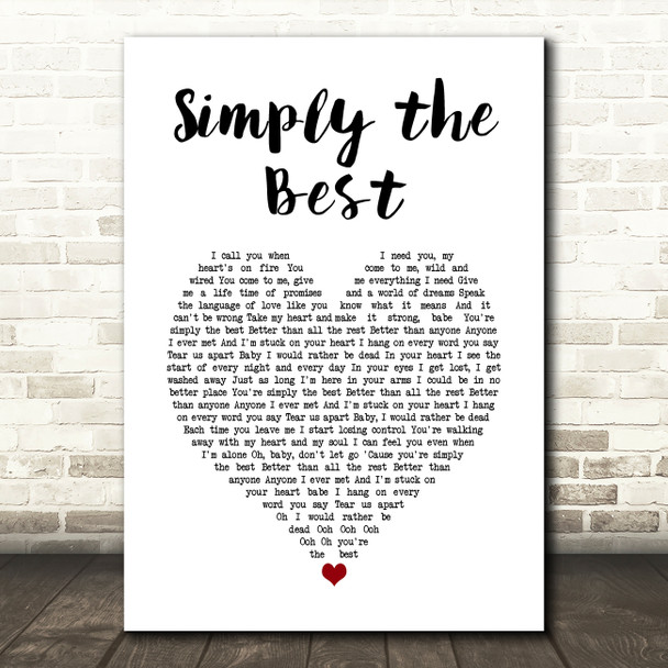 Noah Reid Simply the Best White Heart Song Lyric Music Art Print