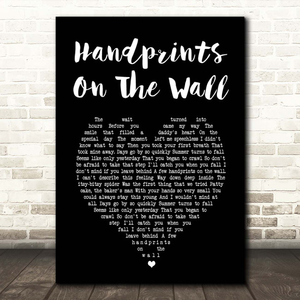 Kenny Rogers Handprints On The Wall Black Heart Song Lyric Print