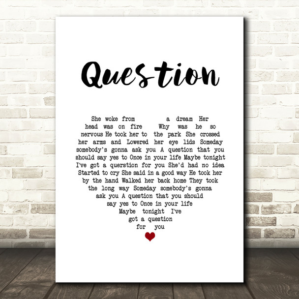 Rhett Miller Question White Heart Song Lyric Music Art Print