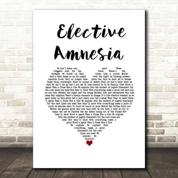 Rise Against Elective Amnesia White Heart Song Lyric Music Art Print