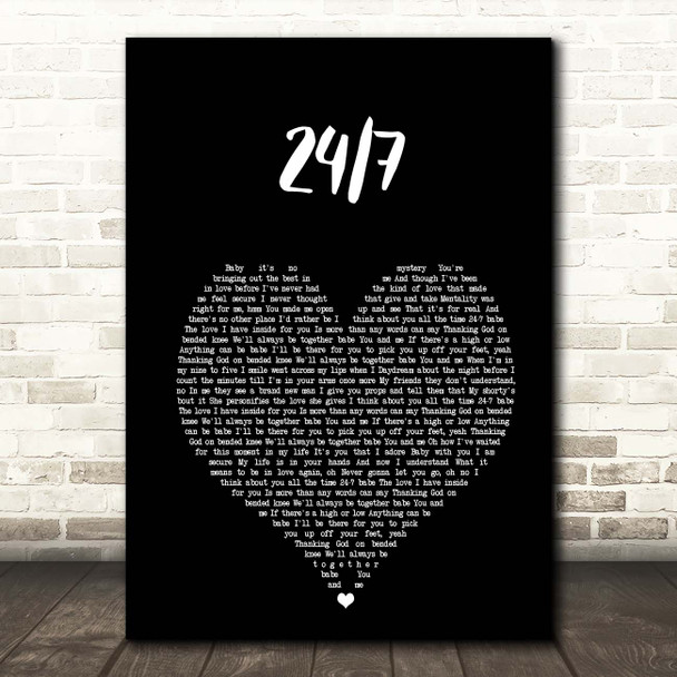 Kevon Edmonds 247 Black Heart Song Lyric Print
