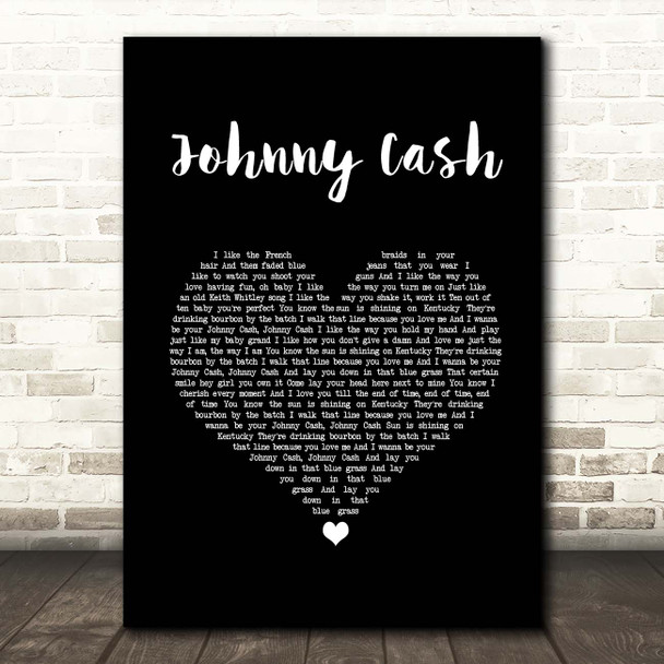 Kid Rock Johnny Cash Black Heart Song Lyric Print