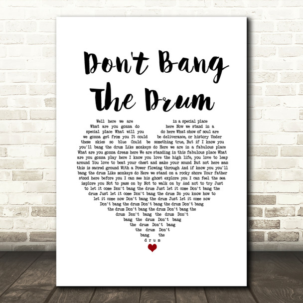 The Waterboys Don't Bang The Drum White Heart Song Lyric Music Art Print