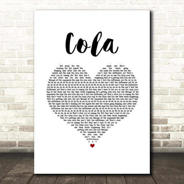 CamelPhat & Elderbrook Cola White Heart Song Lyric Music Art Print