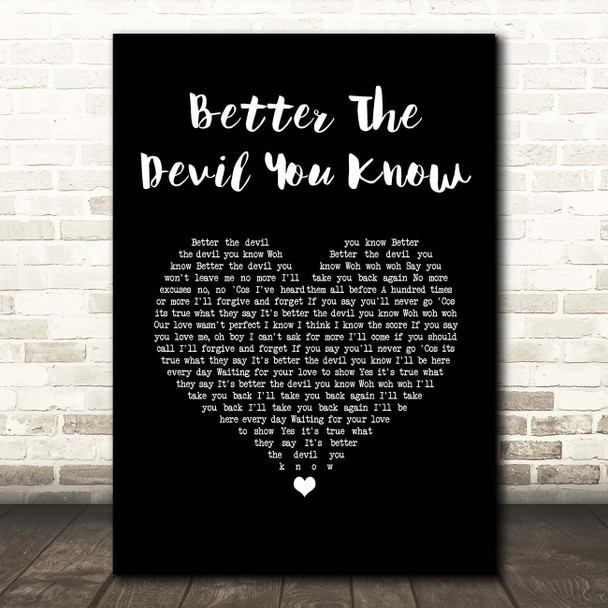 Kylie Minogue Better The Devil You Know Black Heart Song Lyric Print