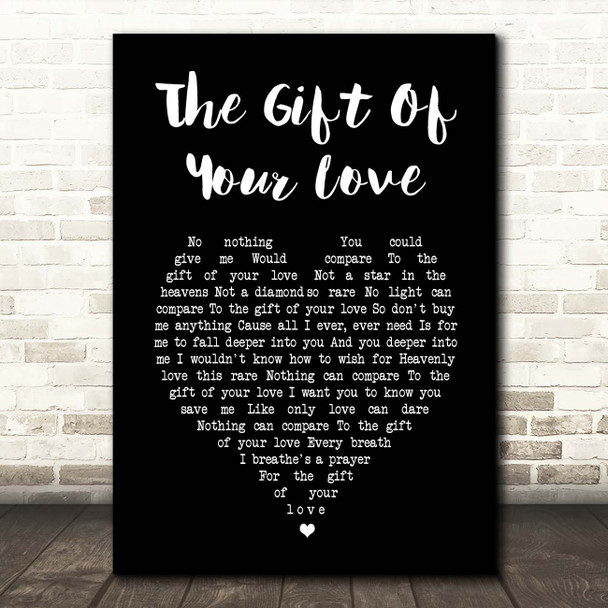 LeAnn Rimes The Gift Of Your Love Black Heart Song Lyric Print