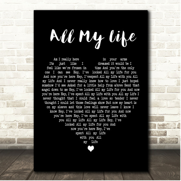 Linda Ronstadt All My Life Black Heart Song Lyric Print