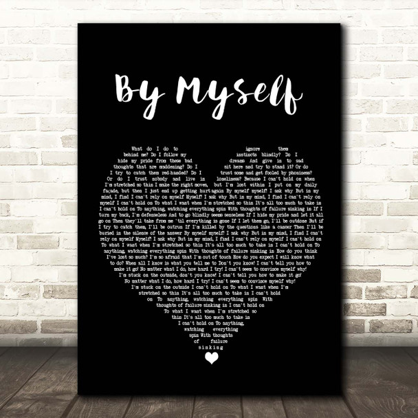 Linkin Park By Myself Black Heart Song Lyric Print