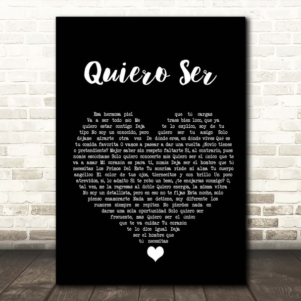 Los Primos Del Este Quiero Ser Black Heart Song Lyric Print