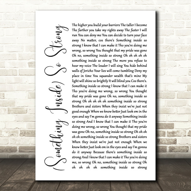 Labi Siffre (Something Inside) So Strong White Script Song Lyric Print