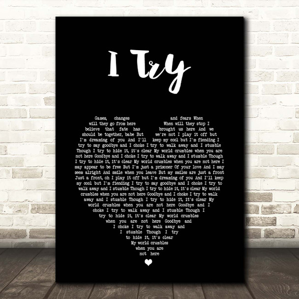 Macy Gray I Try Black Heart Song Lyric Print