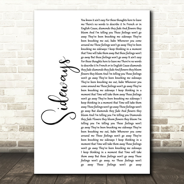 Citizen Cope Sideways White Script Song Lyric Print
