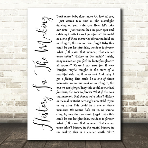 Darius Rucker History In The Making White Script Song Lyric Quote Music Print
