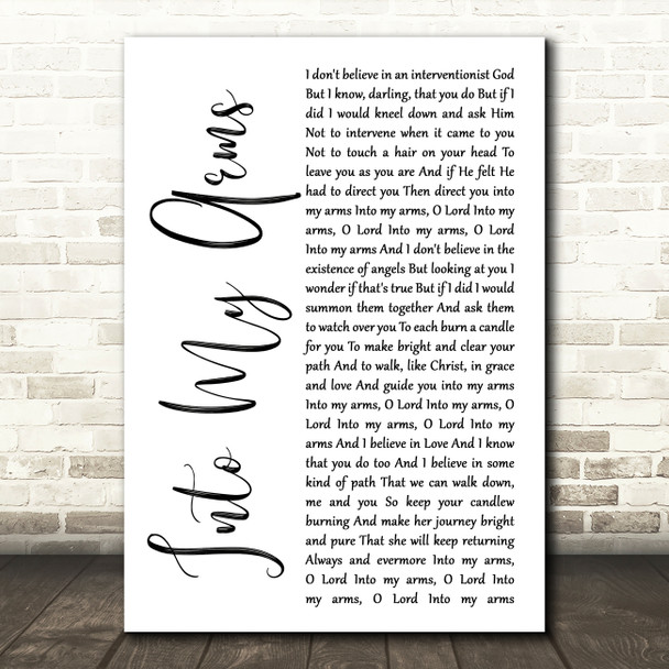 Nick Cave & The Bad Seeds Into My Arms White Script Song Lyric Quote Music Print