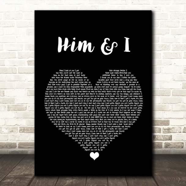Merkules Him & I Black Heart Song Lyric Print