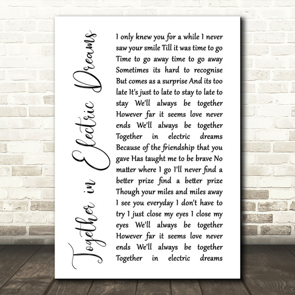 Philip Oakey Giorgio Moroder Together in Electric Dreams White Script Song Print