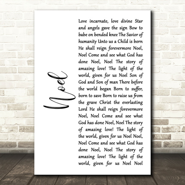 Chris Tomlin feat Lauren Daigle Noel White Script Song Lyric Print