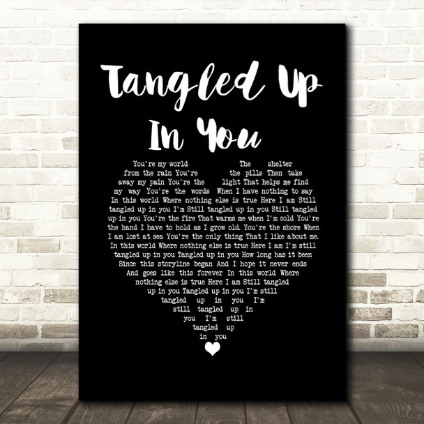 Aaron Lewis Tangled Up In You Black Heart Song Lyric Wall Art Print