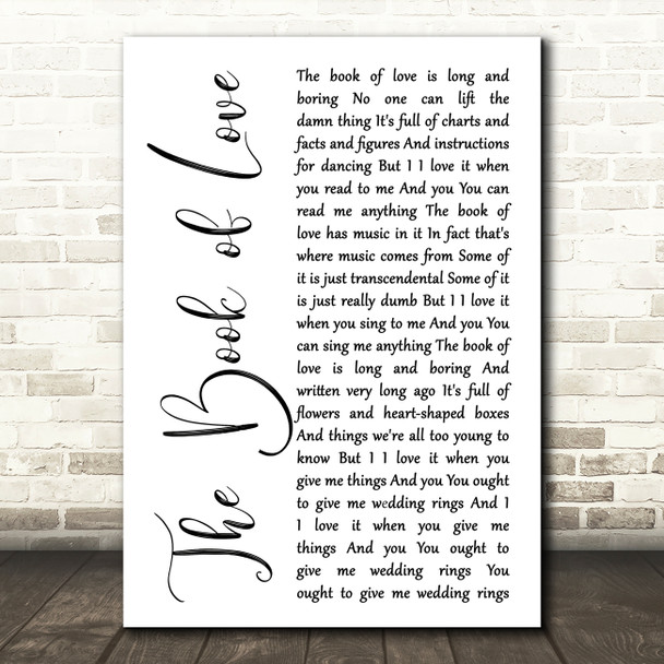 Peter Gabriel The Book of Love White Script Song Lyric Music Art Print