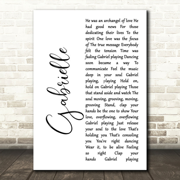 Roy Davis Jr. Gabrielle White Script Song Lyric Music Art Print