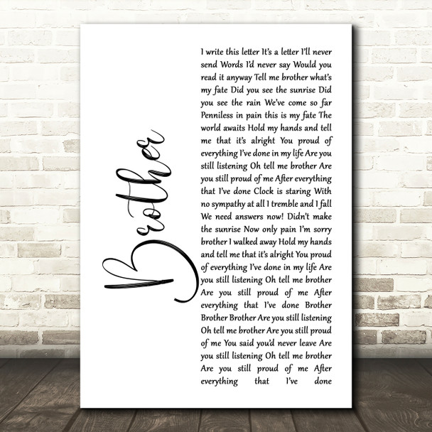SAUL Brother White Script Song Lyric Music Art Print