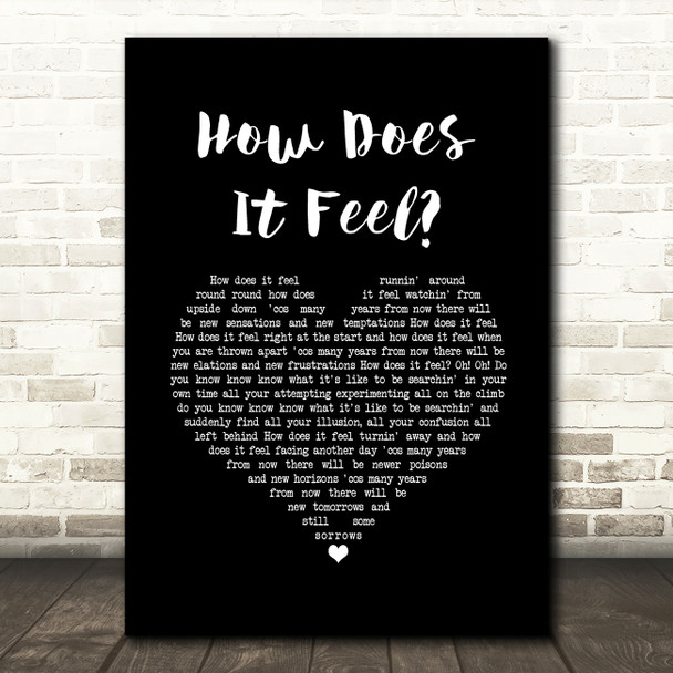 Slade How Does It Feel Black Heart Song Lyric Wall Art Print