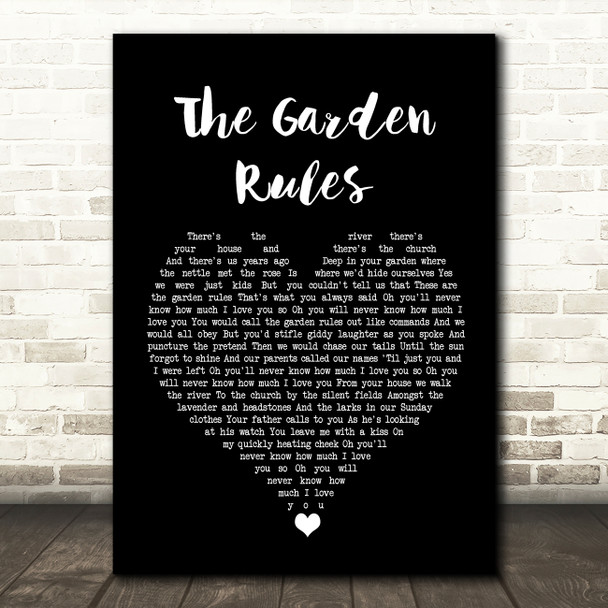 Snow Patrol The Garden Rules Black Heart Song Lyric Wall Art Print
