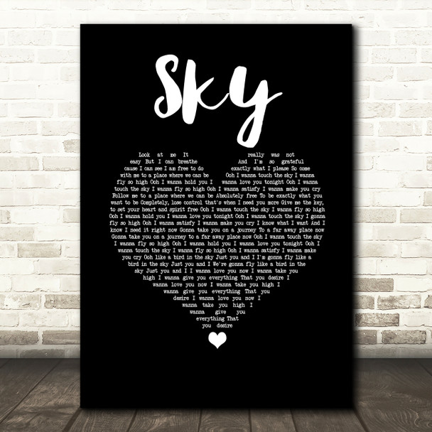 Sonique Sky Black Heart Song Lyric Wall Art Print