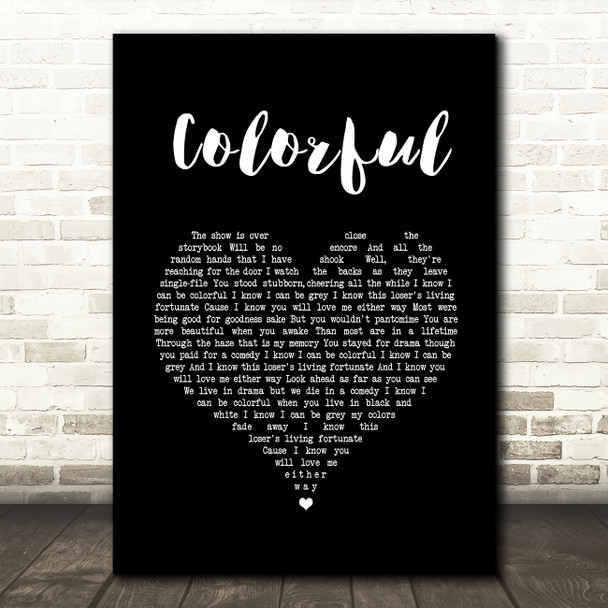 Steel Dragon Colorful Black Heart Song Lyric Wall Art Print