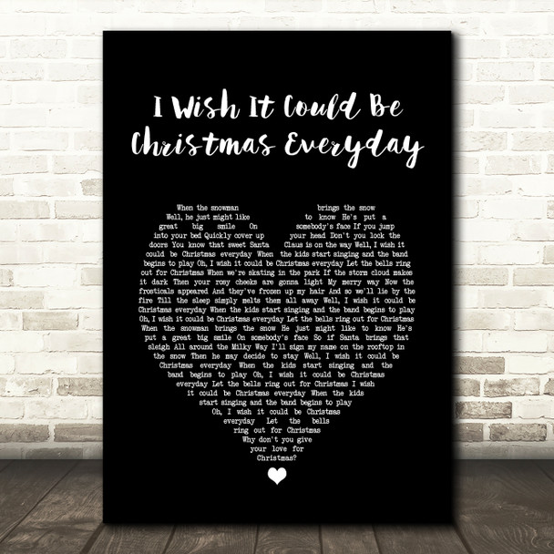Leona Lewis I Wish It Could Be Christmas Everyday Black Heart Song Lyric Art Print