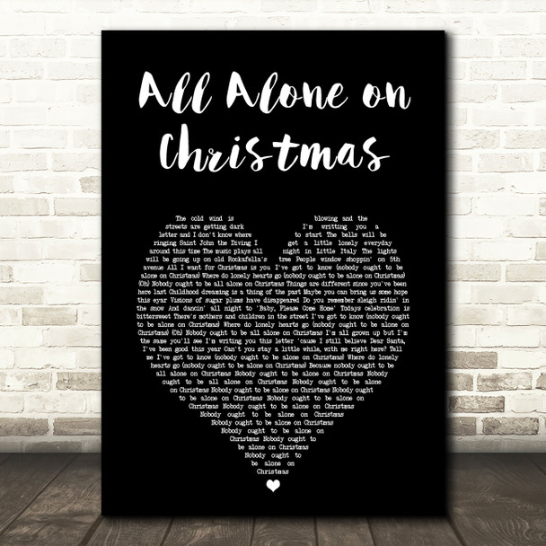 E Street Band & Darlene Love All Alone on Christmas Black Heart Song Lyric Art Print