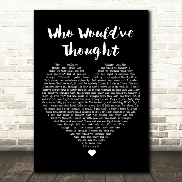 Rancid Who Would've Thought Black Heart Song Lyric Art Print