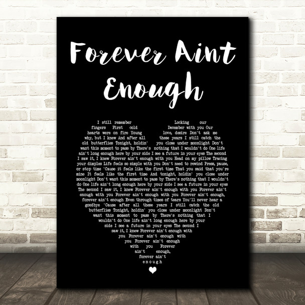 Ronan Keating Forever Aint Enough Black Heart Song Lyric Art Print