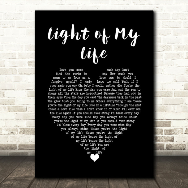 The James Hunter Six Light of My Life Black Heart Song Lyric Art Print