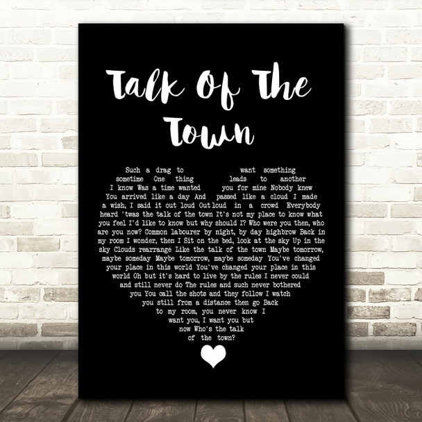 The Pretenders Talk Of The Town Black Heart Song Lyric Art Print