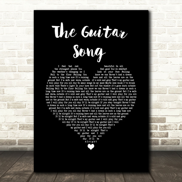 Texas The Guitar Song Black Heart Song Lyric Wall Art Print