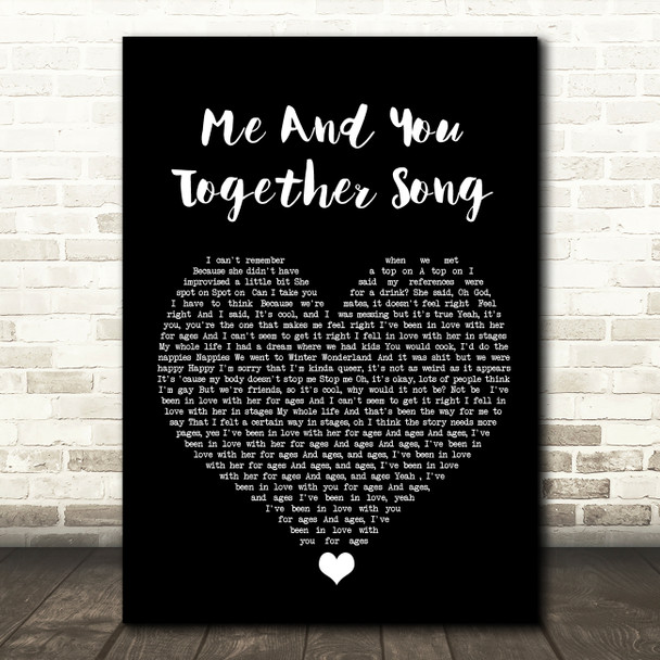 The 1975 Me And You Together Song Black Heart Song Lyric Wall Art Print