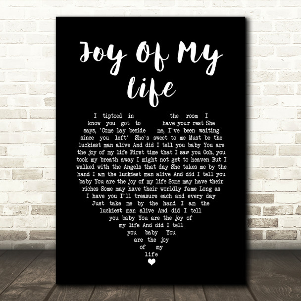 John Fogerty Joy Of My Life Black Heart Song Lyric Art Print