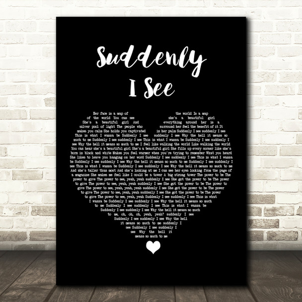 KT Tunstall Suddenly I See Black Heart Song Lyric Art Print