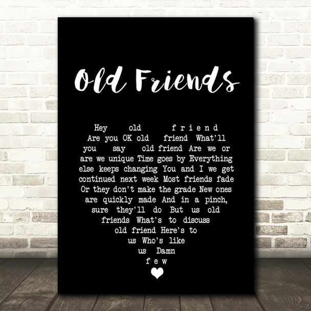 Barry Manilow Old Friends Black Heart Song Lyric Art Print