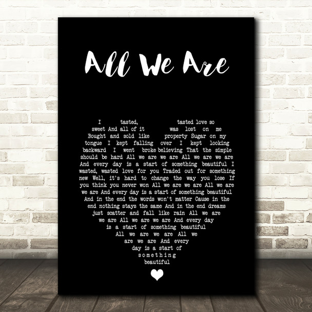 Matt Nathanson All We Are Black Heart Song Lyric Art Print