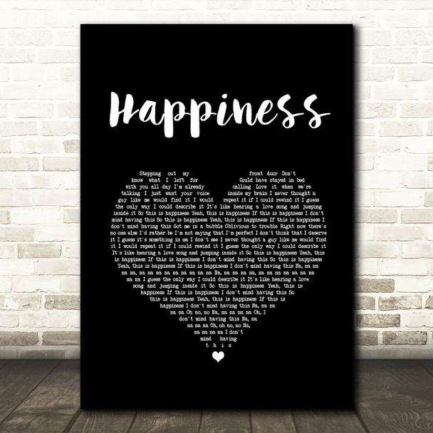 McFly Happiness Black Heart Song Lyric Art Print