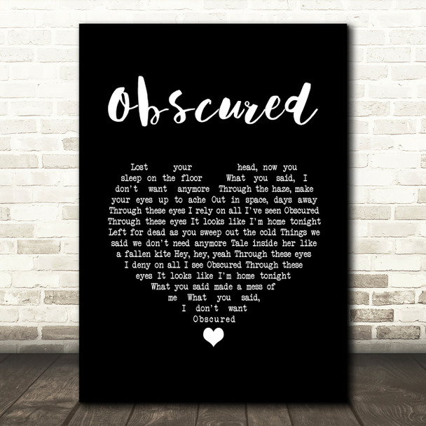 Smashing Pumpkins Obscured Black Heart Song Lyric Art Print