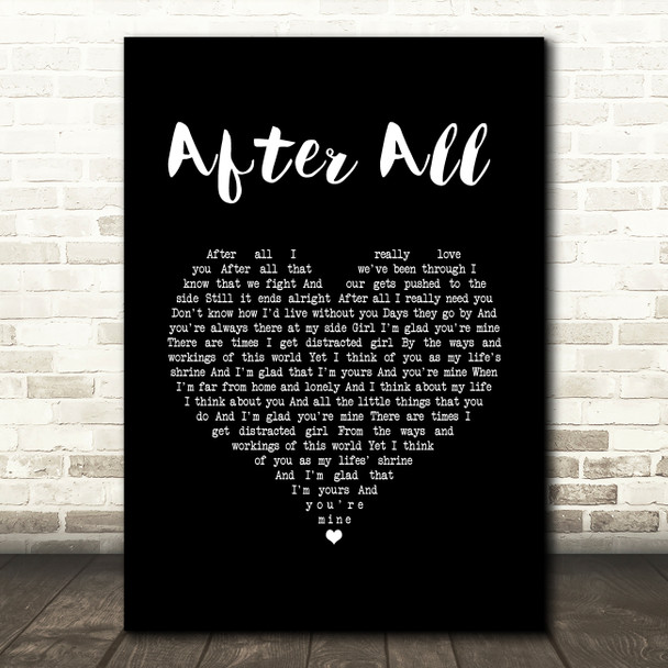 The Frank and Walters After All Black Heart Song Lyric Wall Art Print