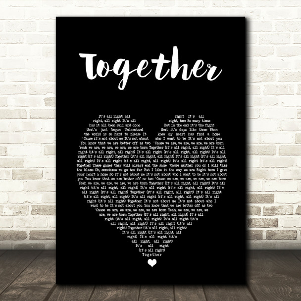 Ella Eyre Together Black Heart Song Lyric Art Print