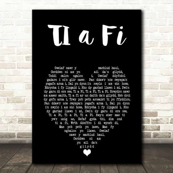 Bronwen Lewis TI a Fi Black Heart Song Lyric Art Print
